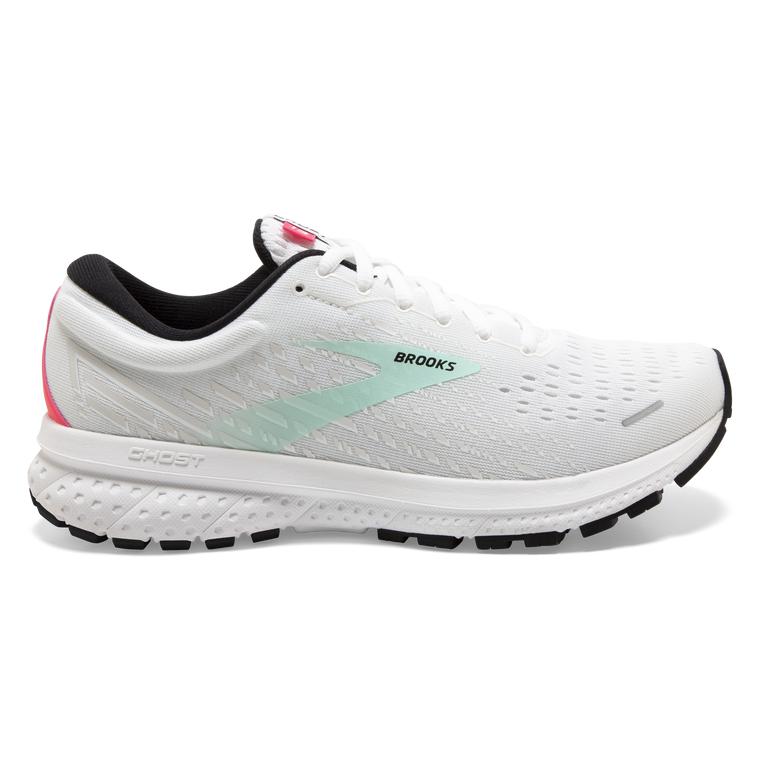 Brooks Ghost 13 Women's Road Running Shoes - White/Yucca/Lilac (40987-KIGD)